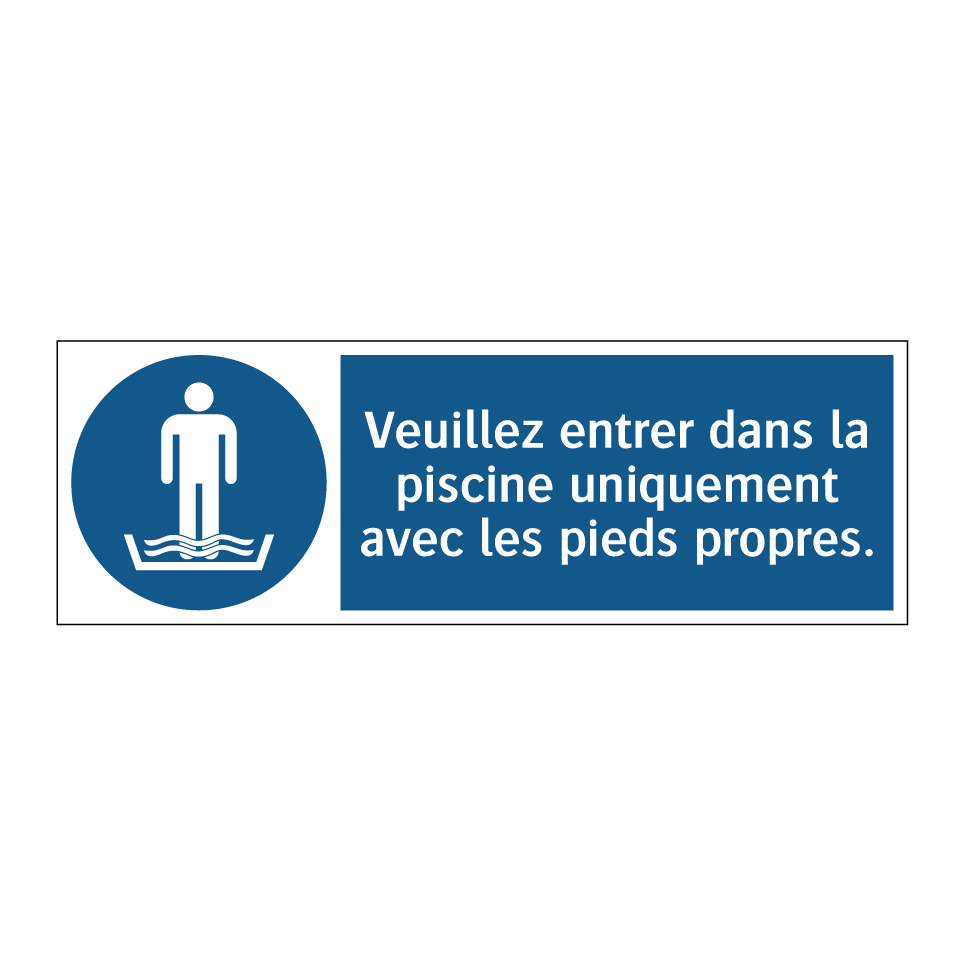 Veuillez entrer dans la piscine uniquement avec les pieds propres.