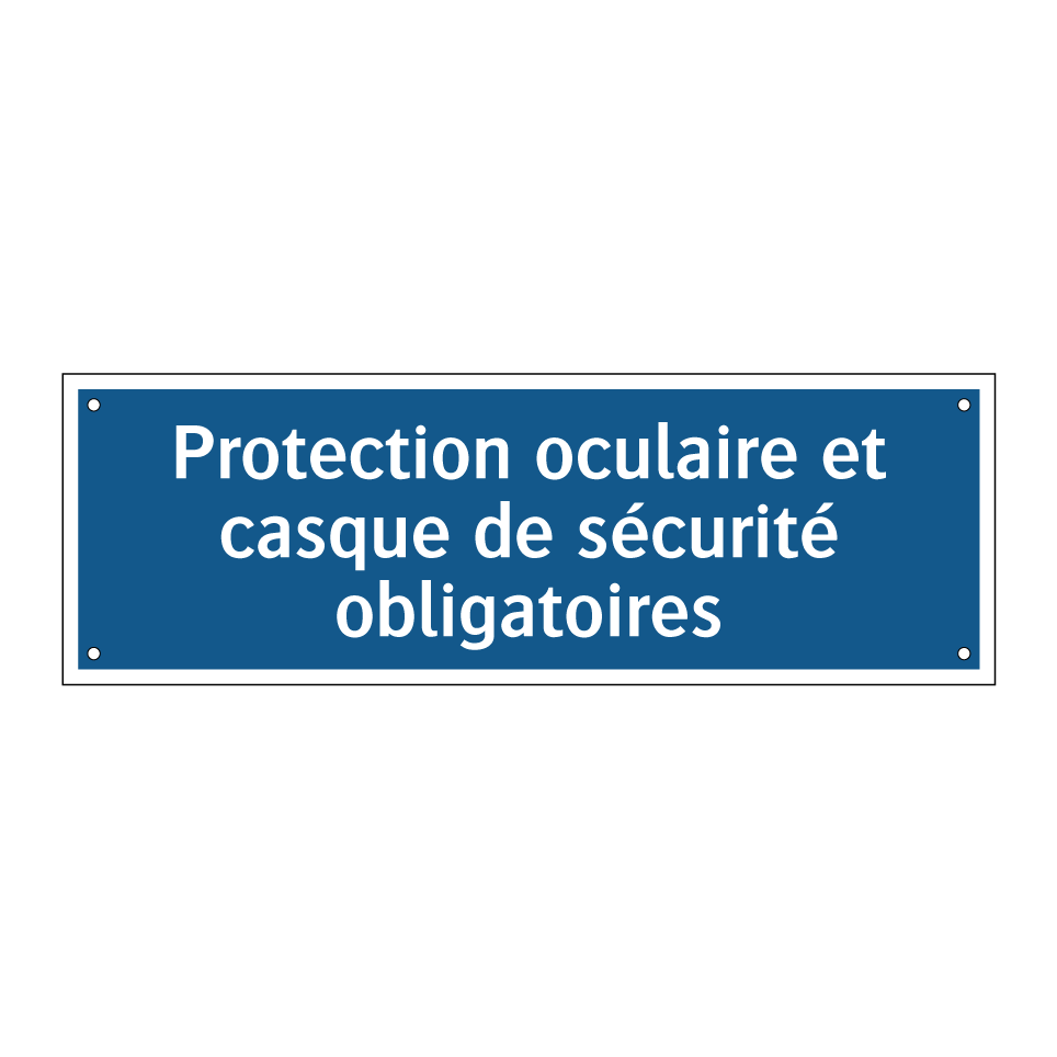Protection oculaire et casque de sécurité obligatoires
