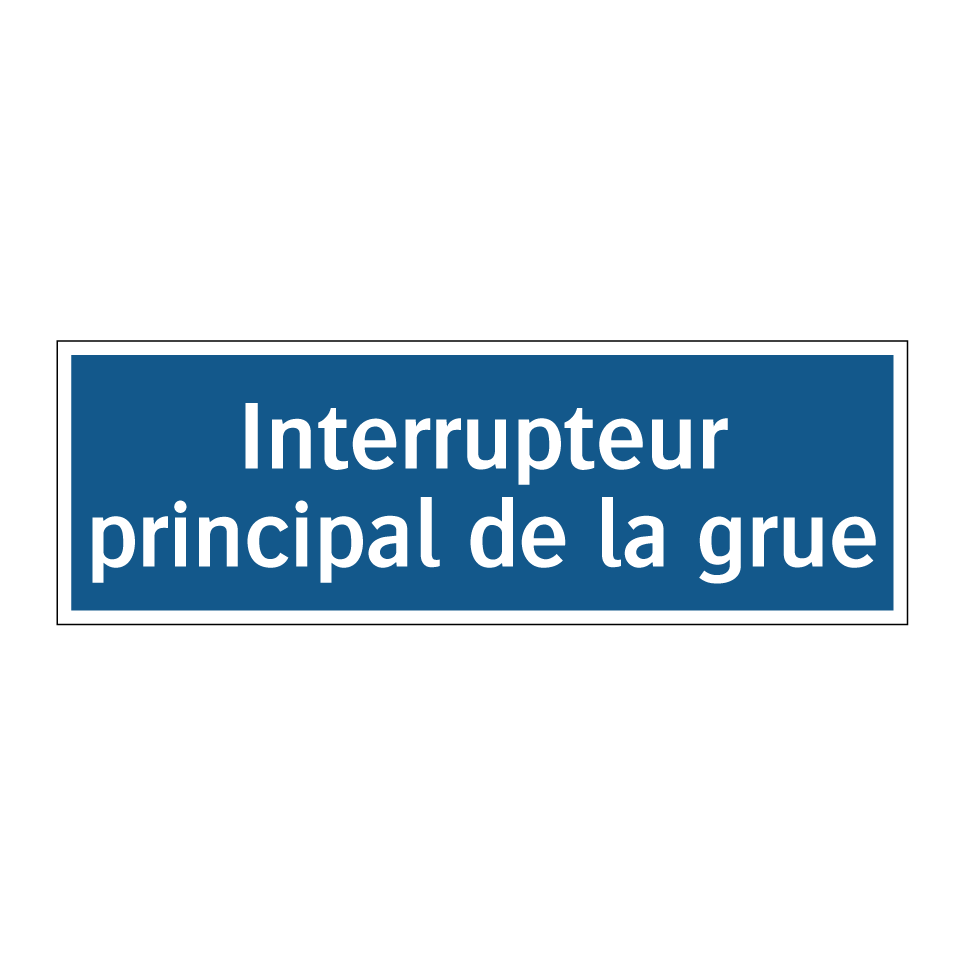 Interrupteur principal de la grue