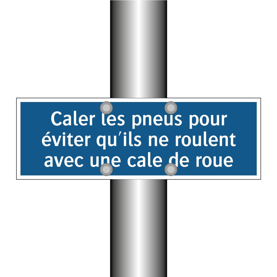 Caler les pneus pour éviter qu'ils ne roulent avec une cale de roue