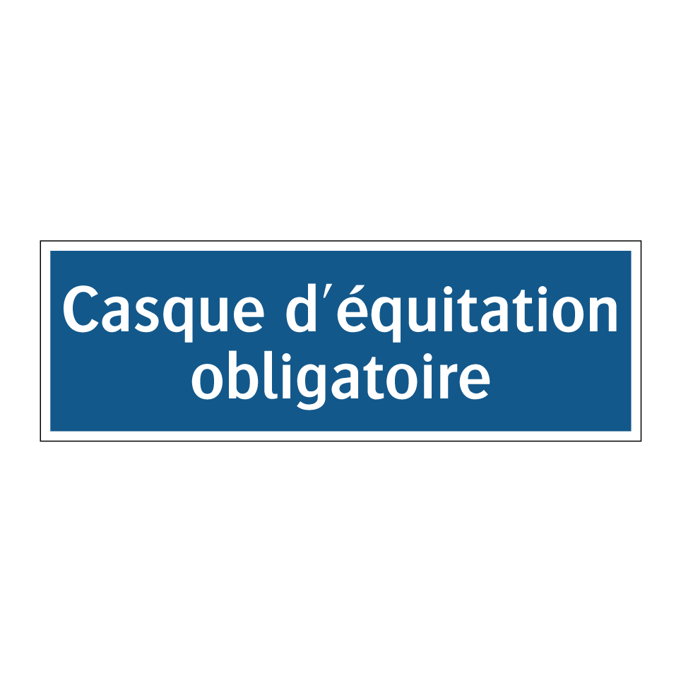 Casque d'équitation obligatoire