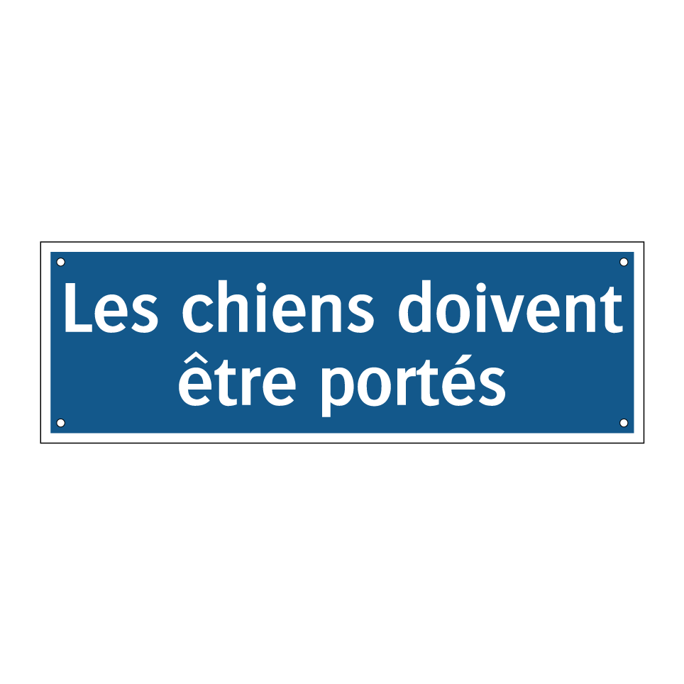 Les chiens doivent être portés