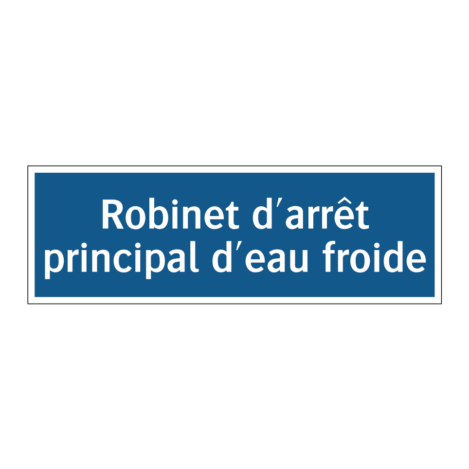 Robinet d'arrêt principal d'eau froide
