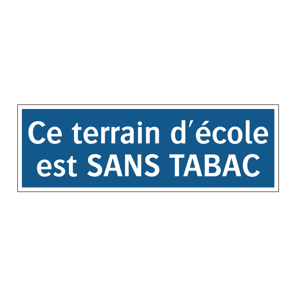 Ce terrain d'école est SANS TABAC