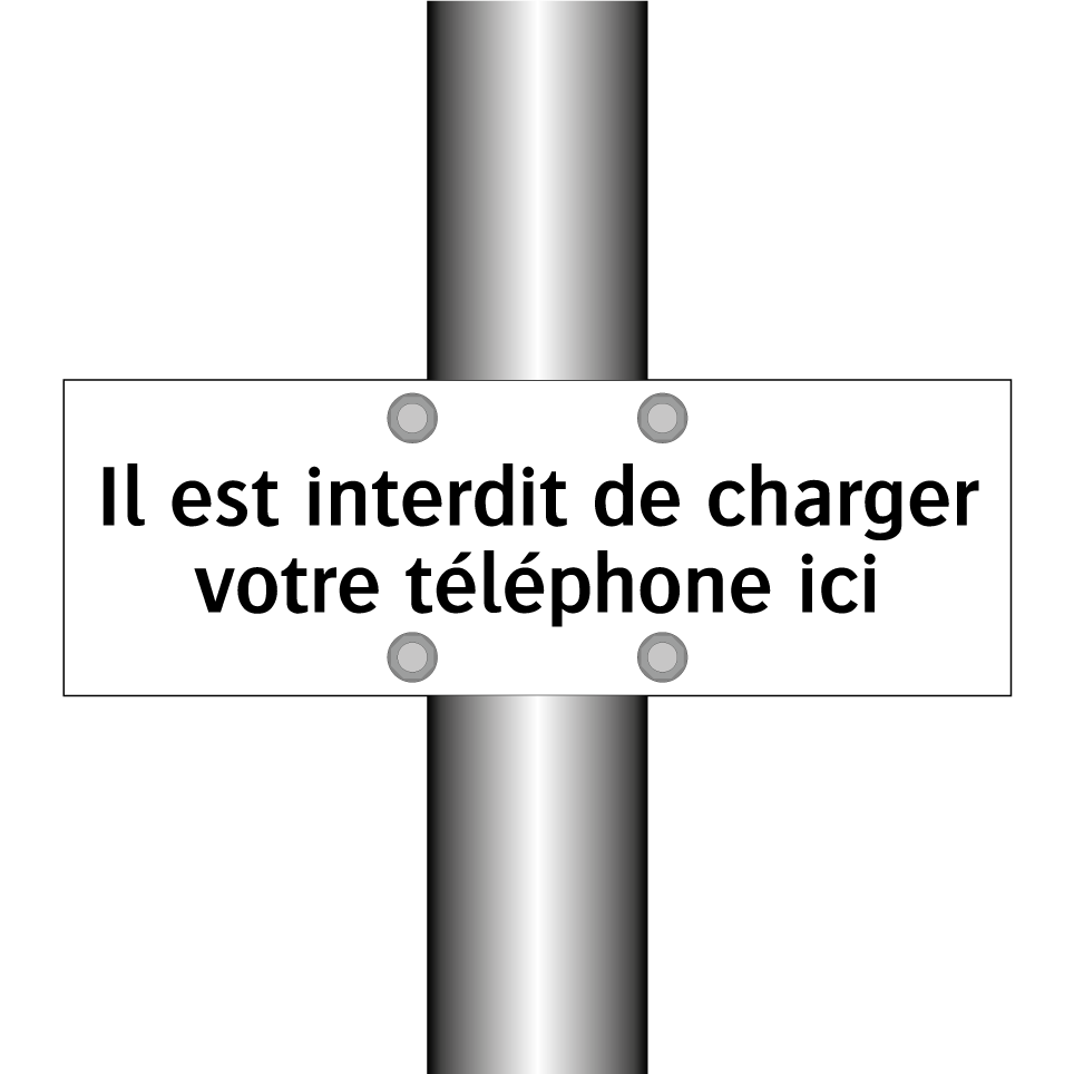 Il est interdit de charger votre téléphone ici