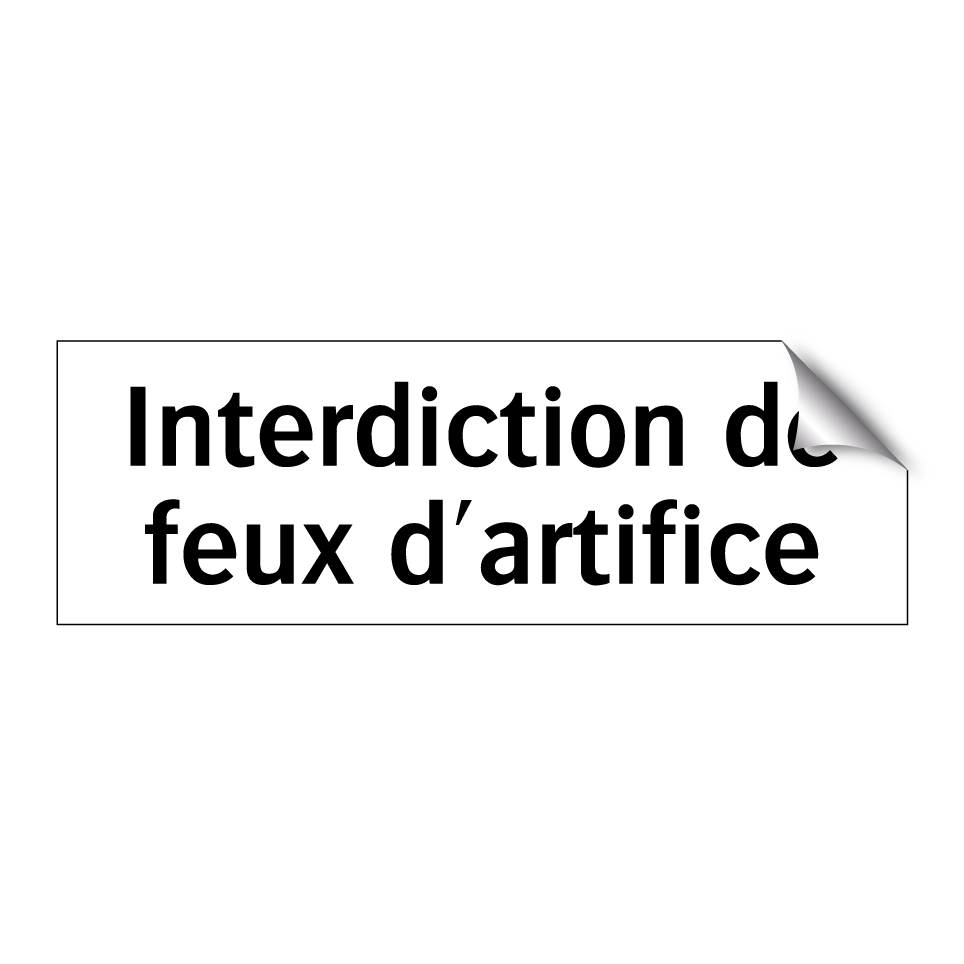 Interdiction de feux d'artifice