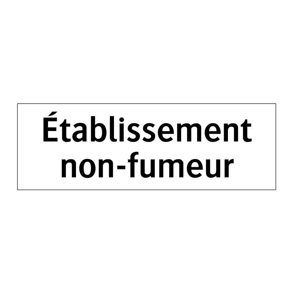 Établissement non-fumeur