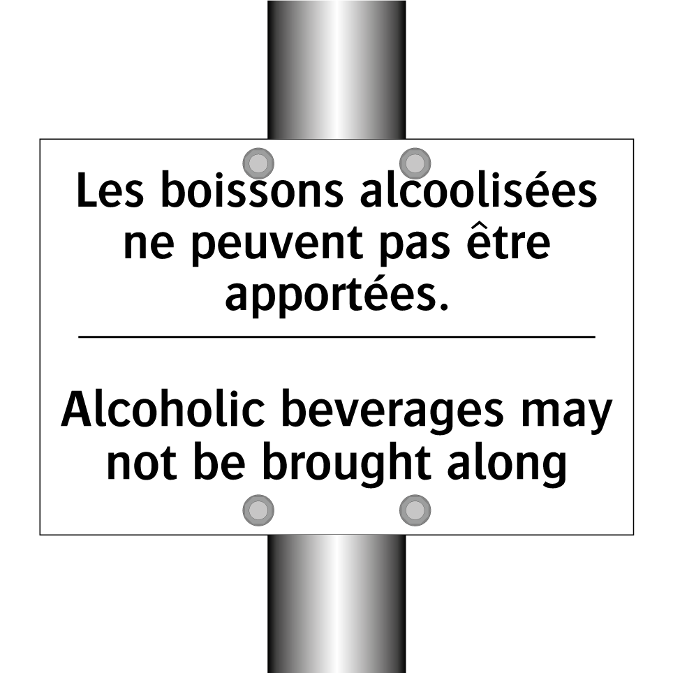 Les boissons alcoolisées ne peuvent  /.../ - Alcoholic beverages may not be  /.../
