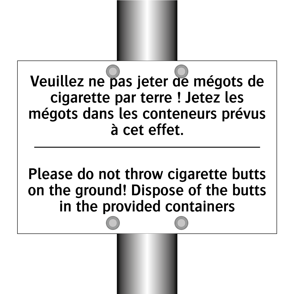 Veuillez ne pas jeter de mégots  /.../ - Please do not throw cigarette  /.../