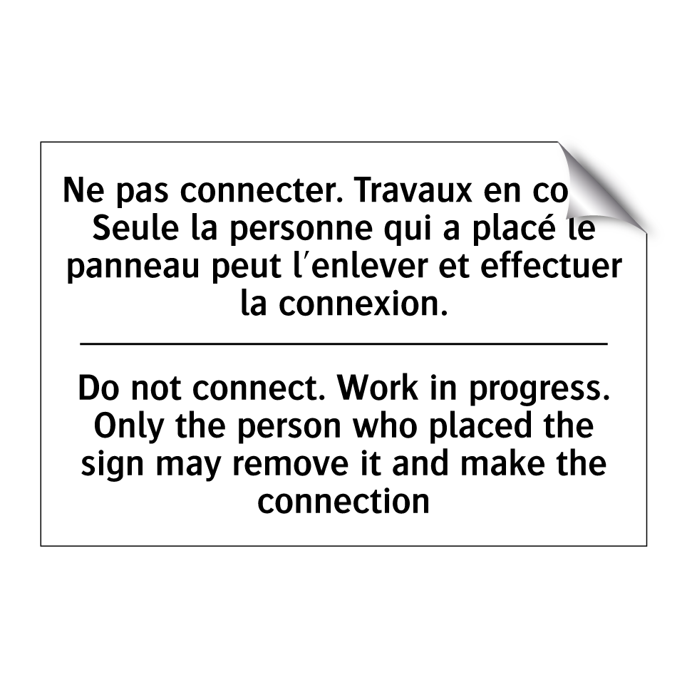 Ne pas connecter. Travaux en cours.  /.../ - Do not connect. Work in progress.  /.../