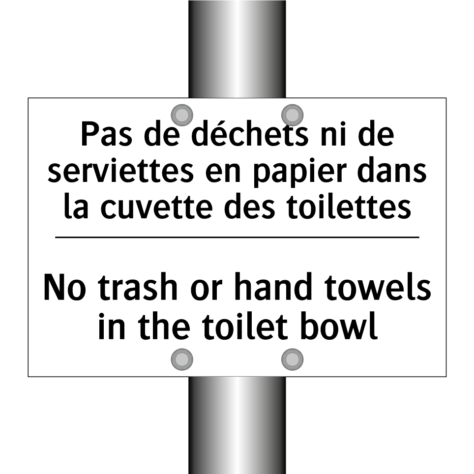 Pas de déchets ni de serviettes  /.../ - No trash or hand towels in the  /.../
