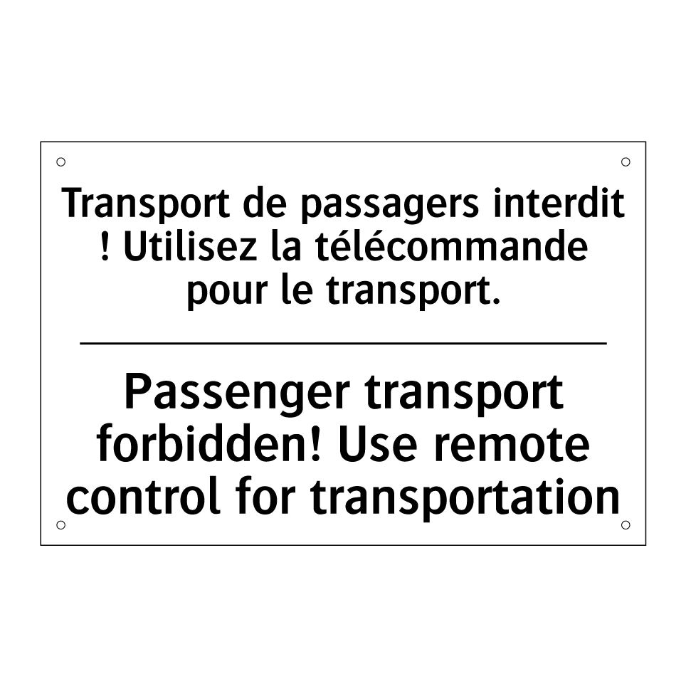 Transport de passagers interdit  /.../ - Passenger transport forbidden!  /.../