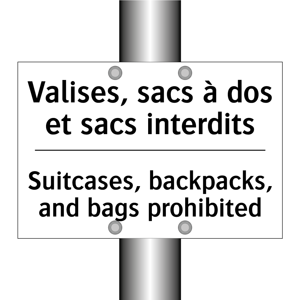 Valises, sacs à dos et sacs interdits /.../ - Suitcases, backpacks, and bags  /.../