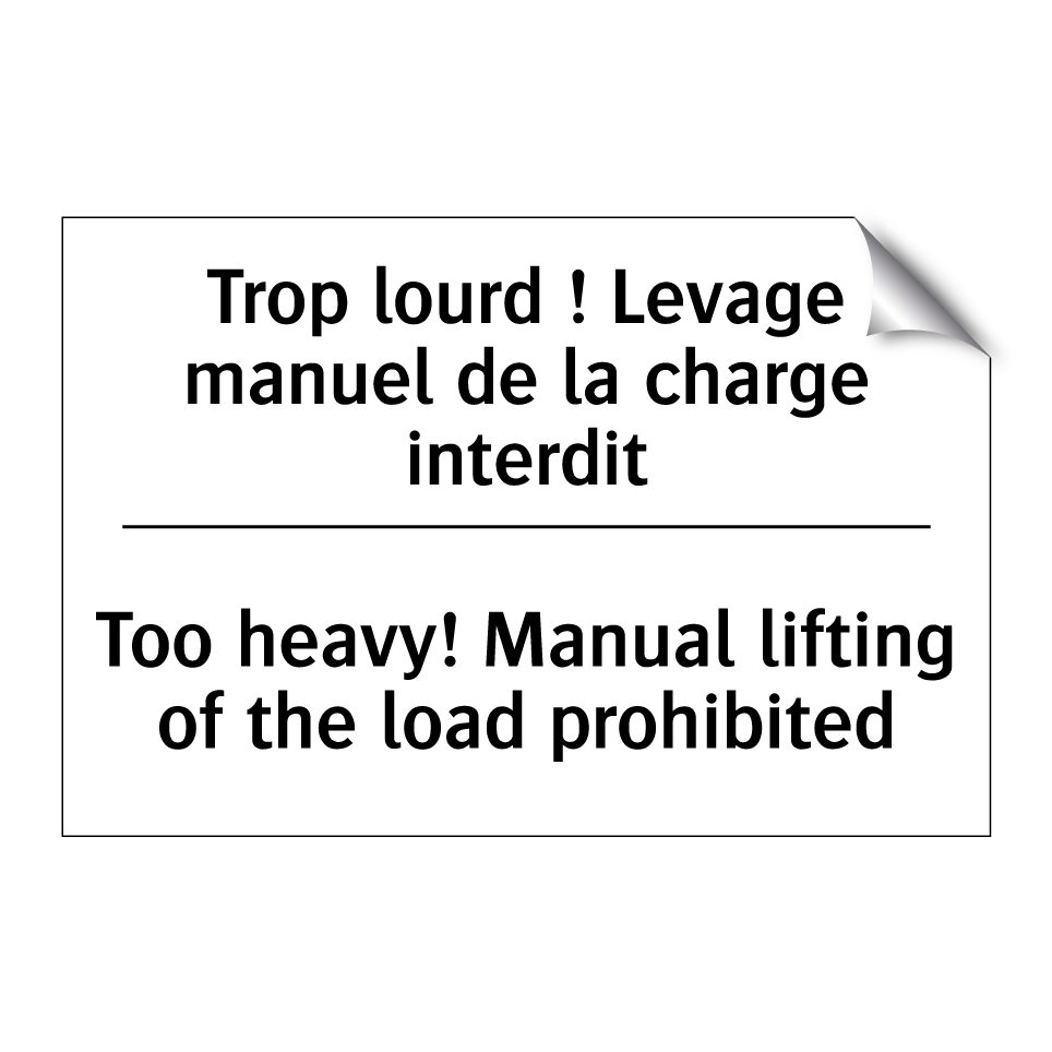Trop lourd ! Levage manuel de  /.../ - Too heavy! Manual lifting of the  /.../