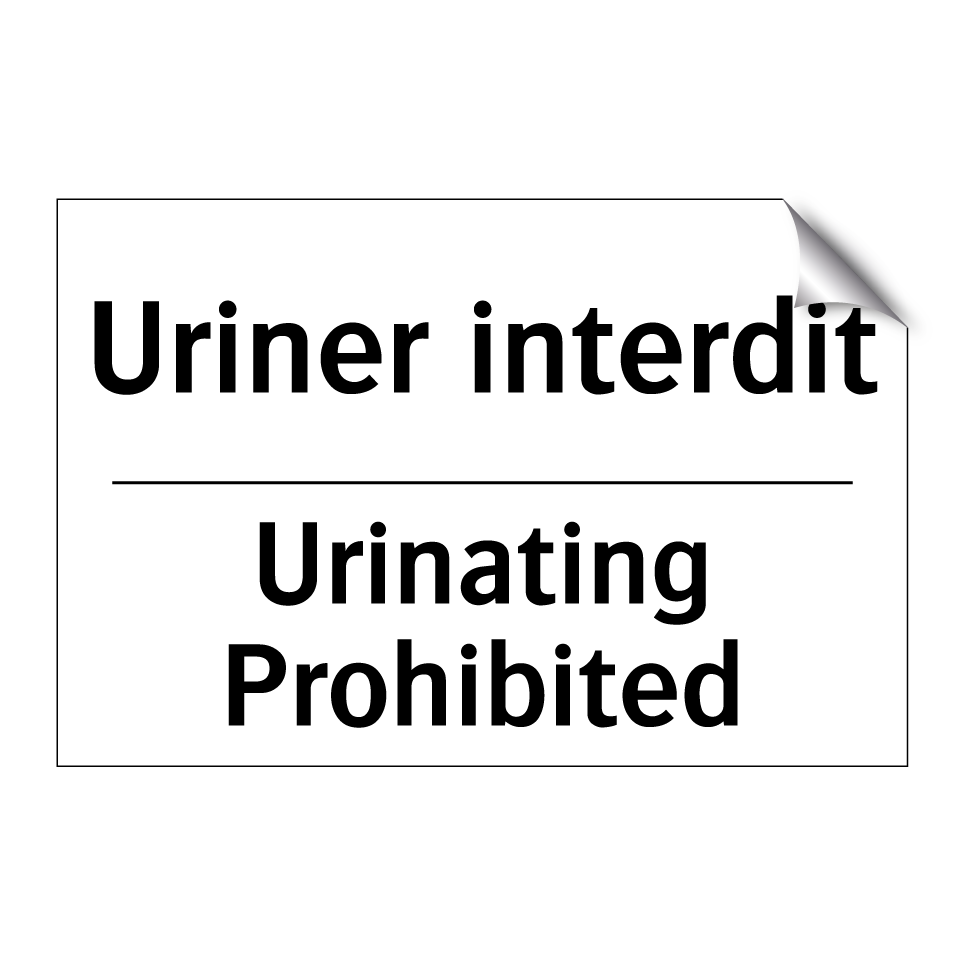 Uriner interdit - Urinating Prohibited