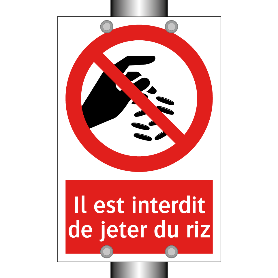 Il est interdit de jeter du riz