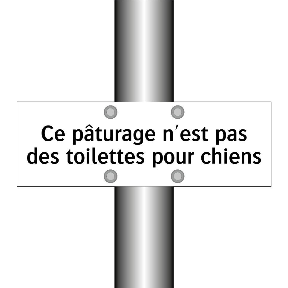 Ce pâturage n'est pas des toilettes pour chiens