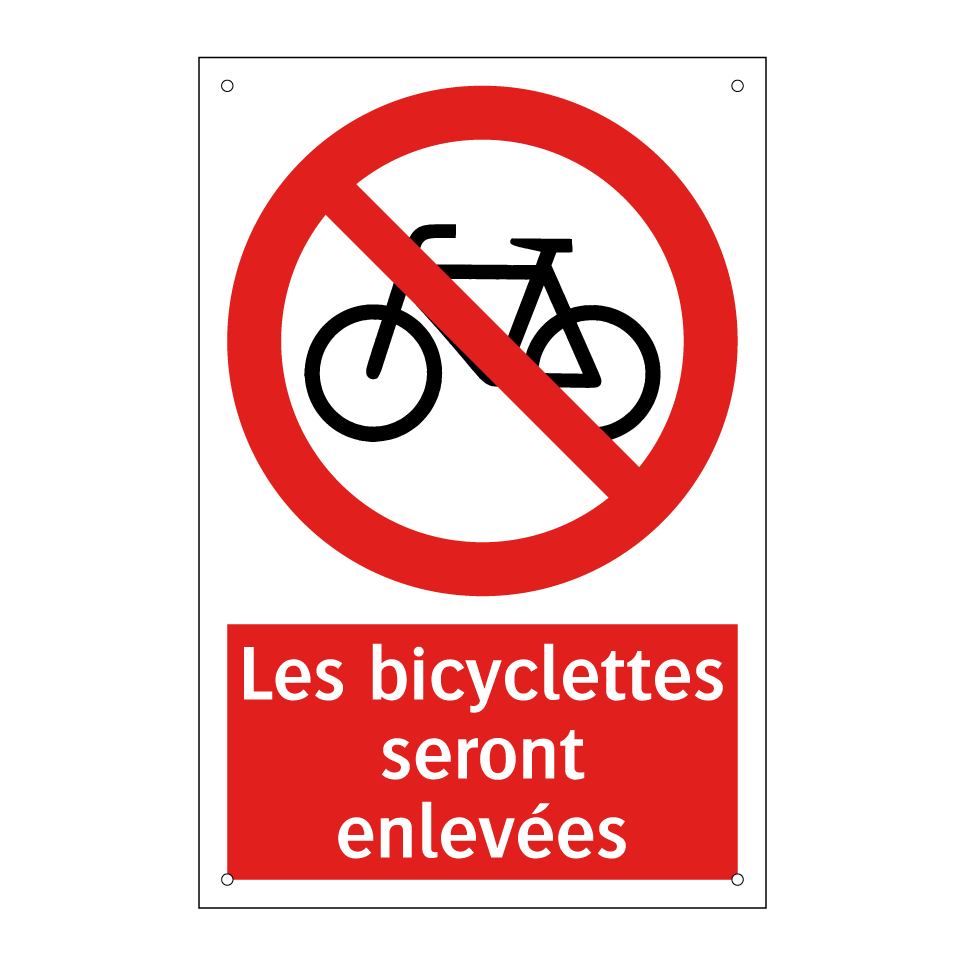 Les bicyclettes seront enlevées