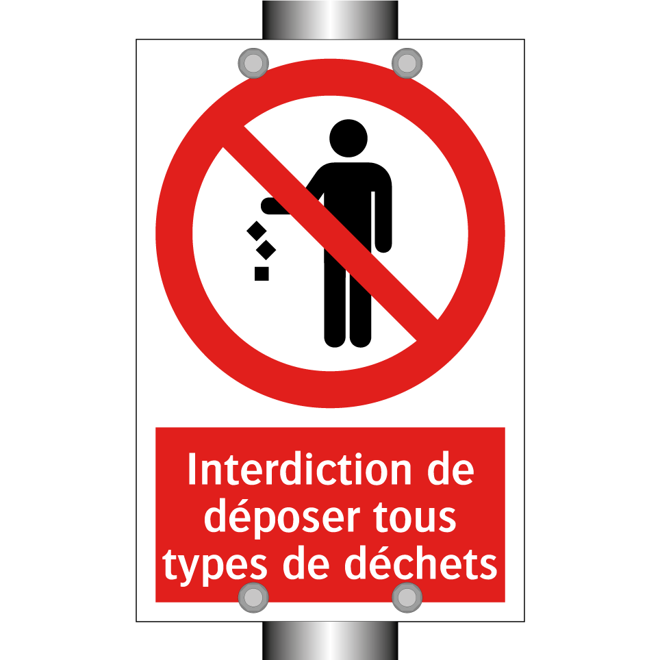Interdiction de déposer tous types de déchets