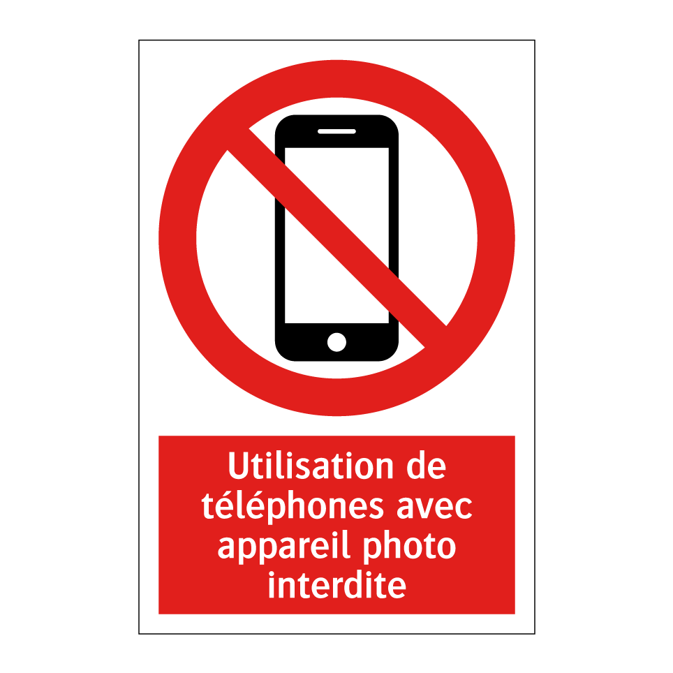 Utilisation de téléphones avec appareil photo interdite