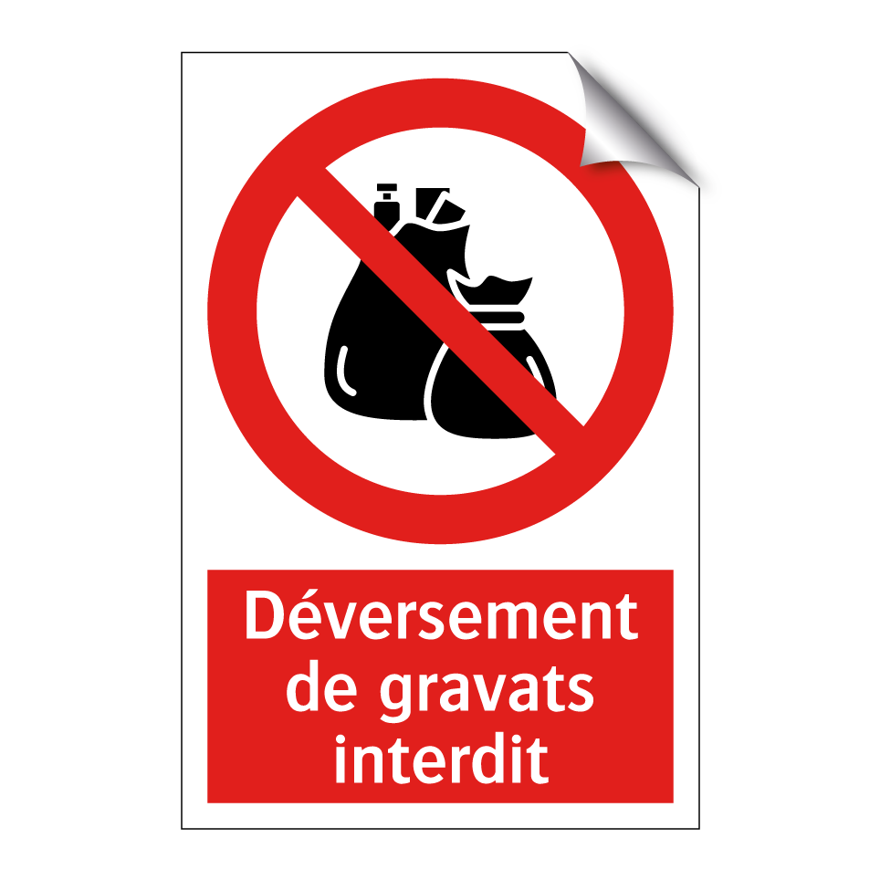 Déversement de gravats interdit