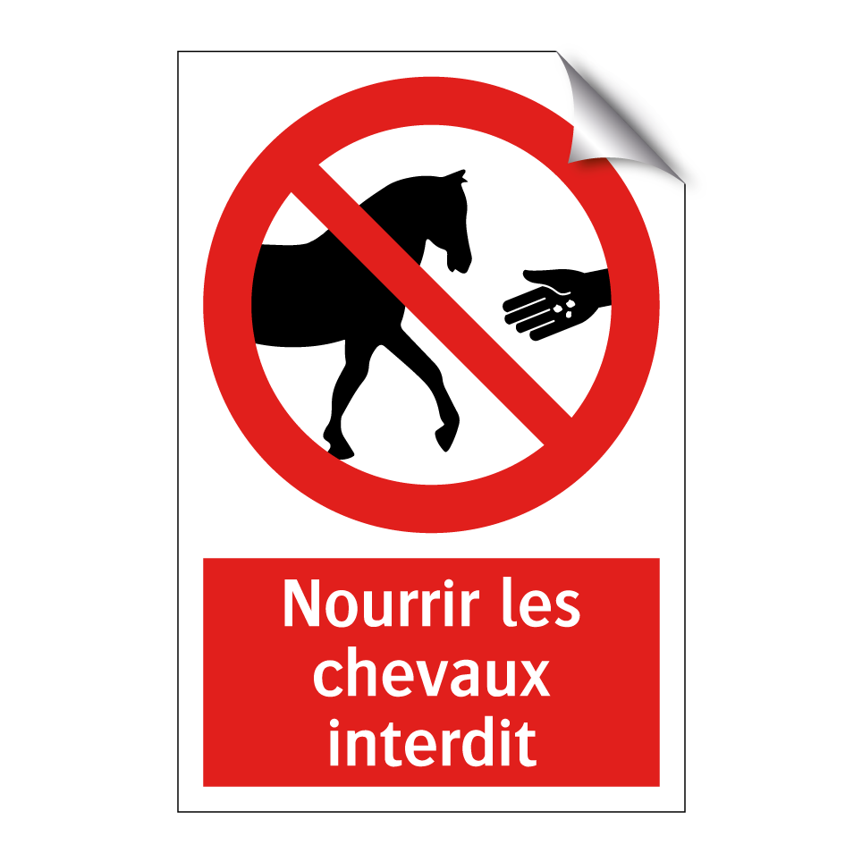 Nourrir les chevaux interdit