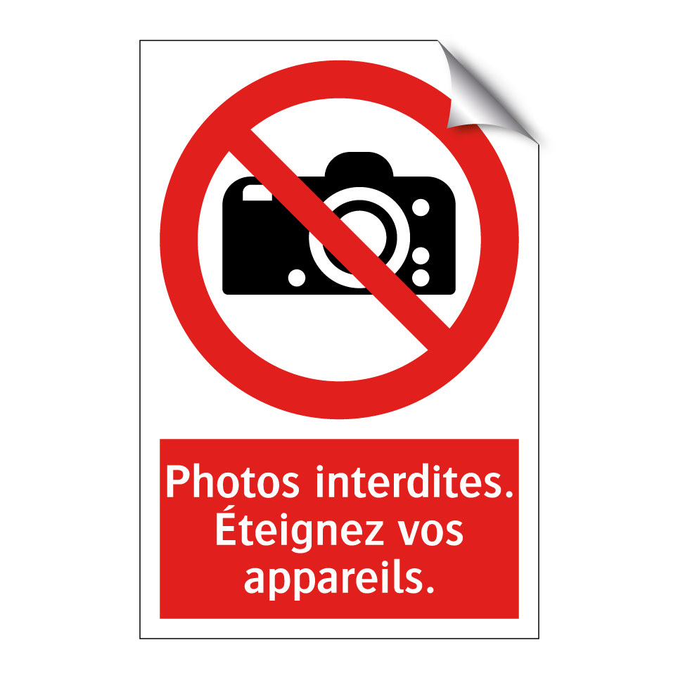 Photos interdites. Éteignez vos appareils.