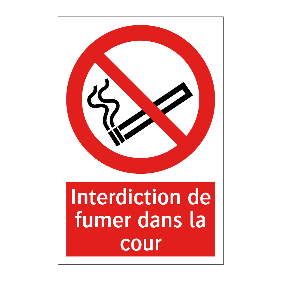 Interdiction de fumer dans la cour