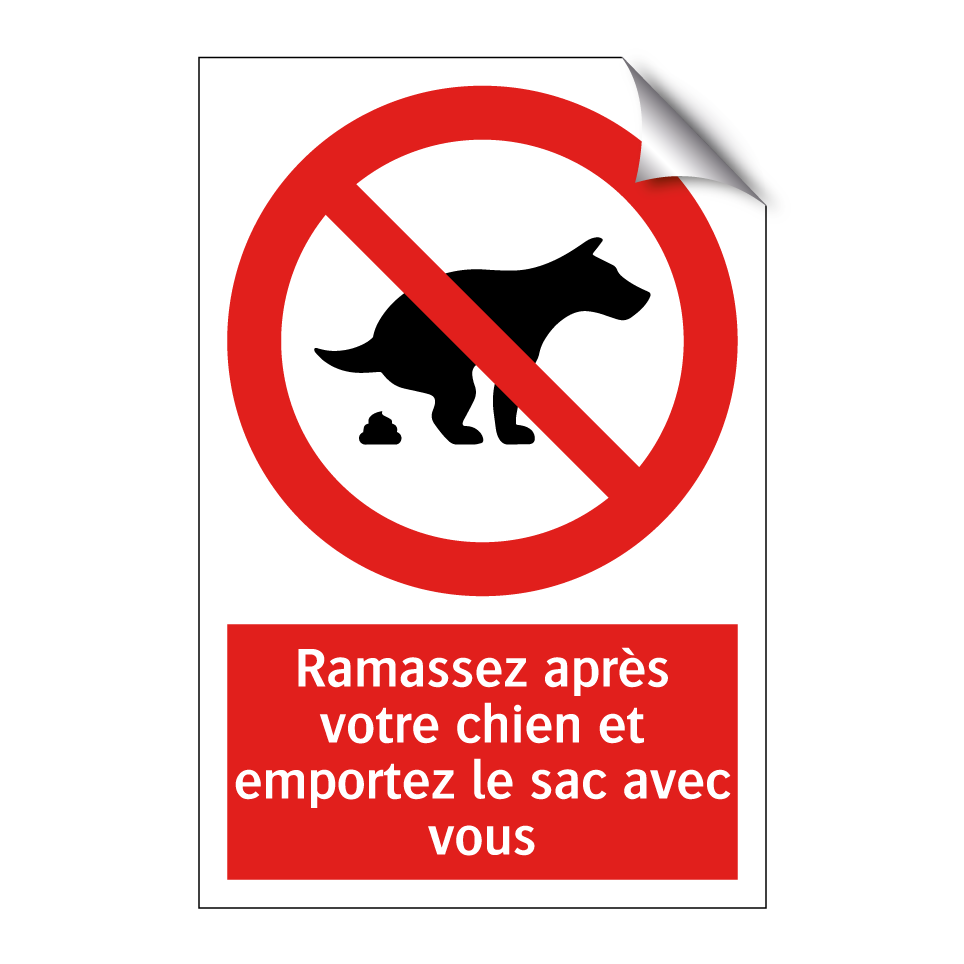 Ramassez après votre chien et emportez le sac avec vous