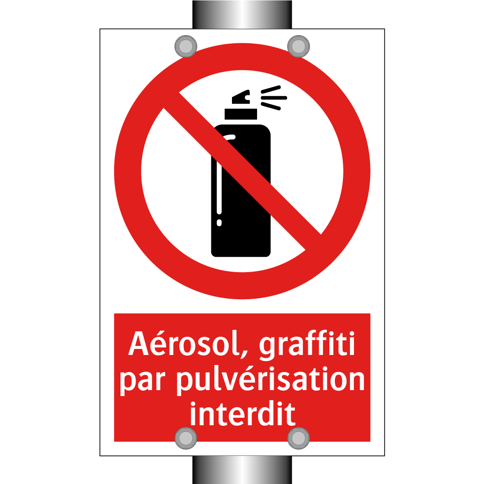 Aérosol, graffiti par pulvérisation interdit