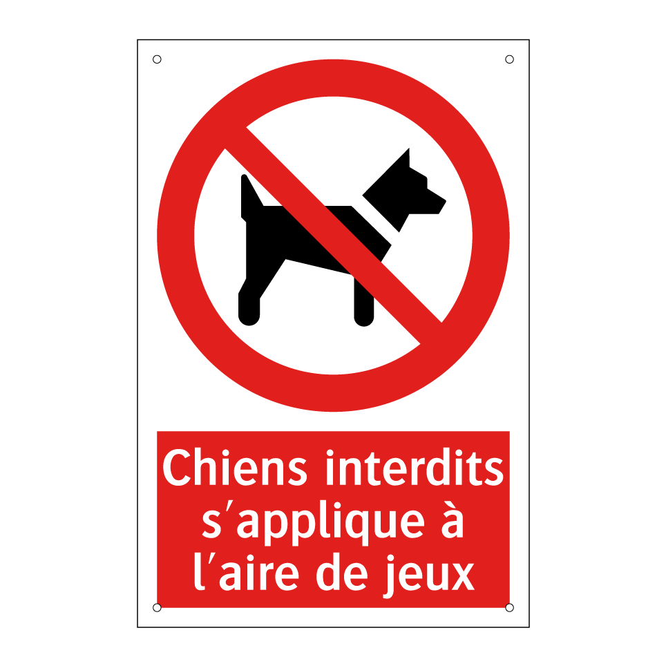 Chiens interdits s'applique à l'aire de jeux