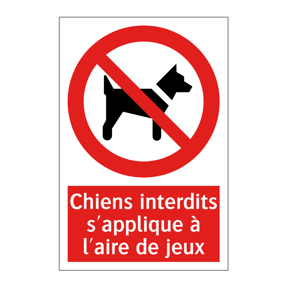 Chiens interdits s'applique à l'aire de jeux