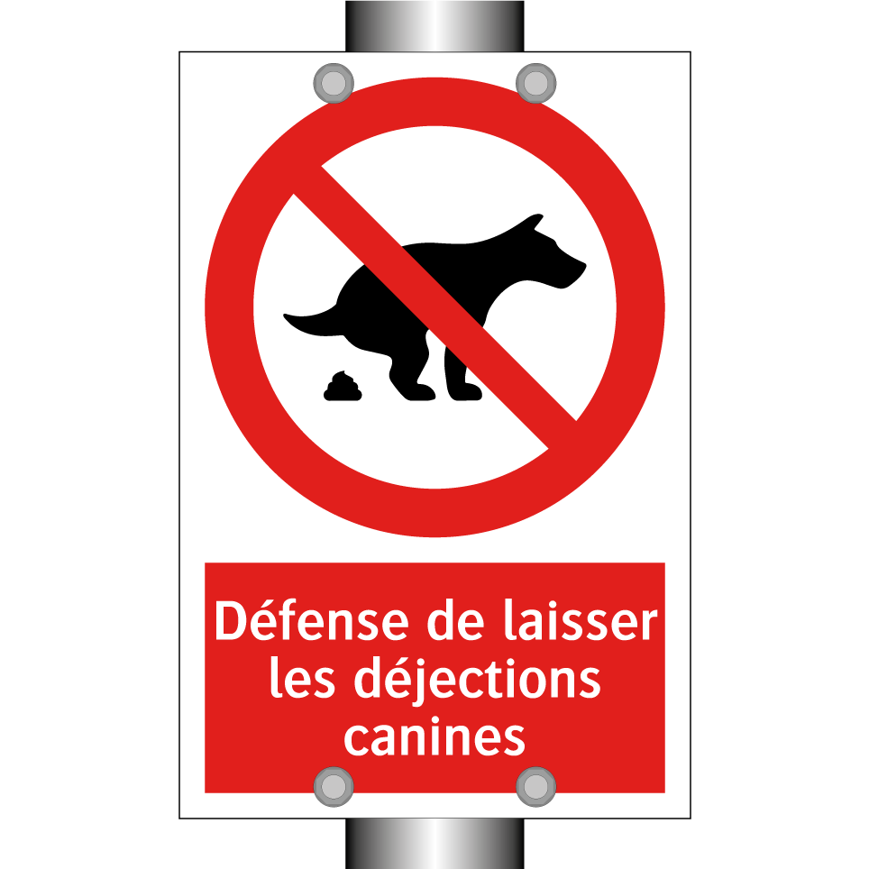 Défense de laisser les déjections canines