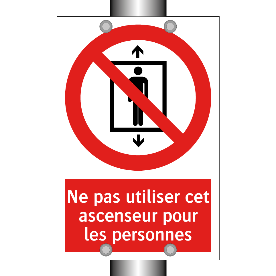 Ne pas utiliser cet ascenseur pour les personnes