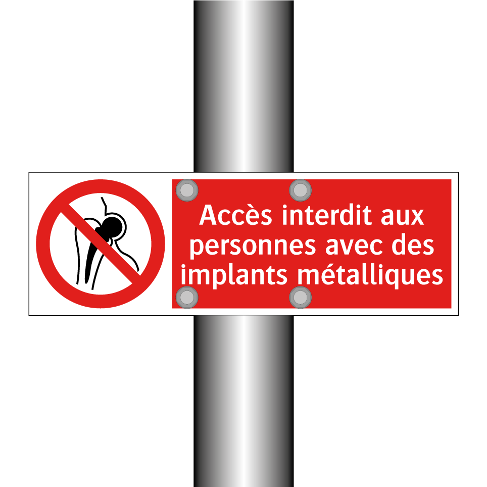 Accès interdit aux personnes avec des implants métalliques