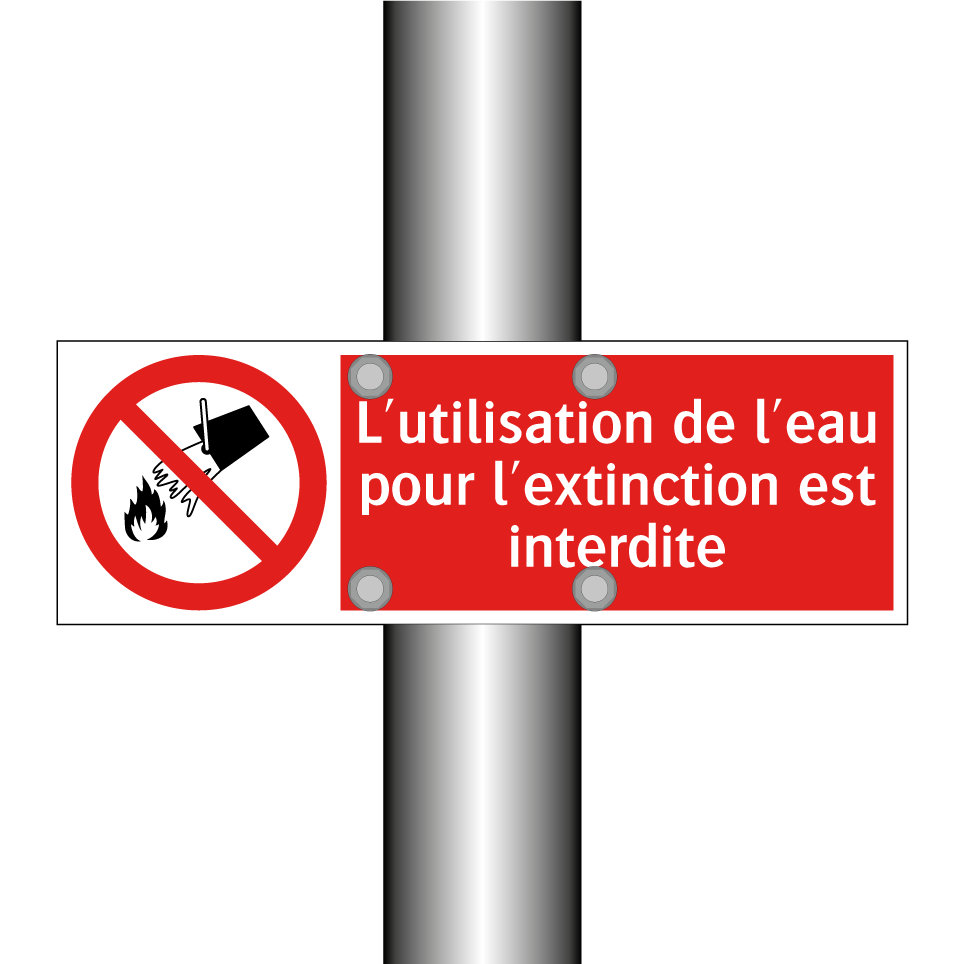 L'utilisation de l'eau pour l'extinction est interdite