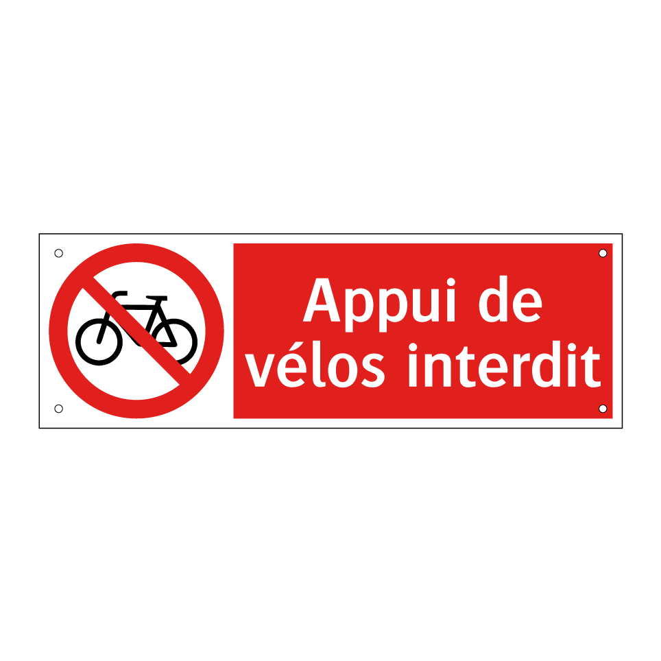 Appui de vélos interdit