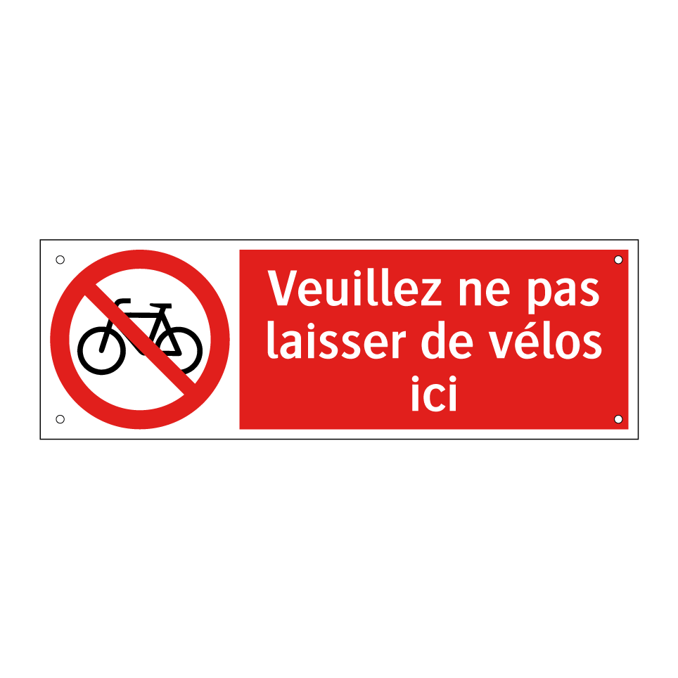 Veuillez ne pas laisser de vélos ici