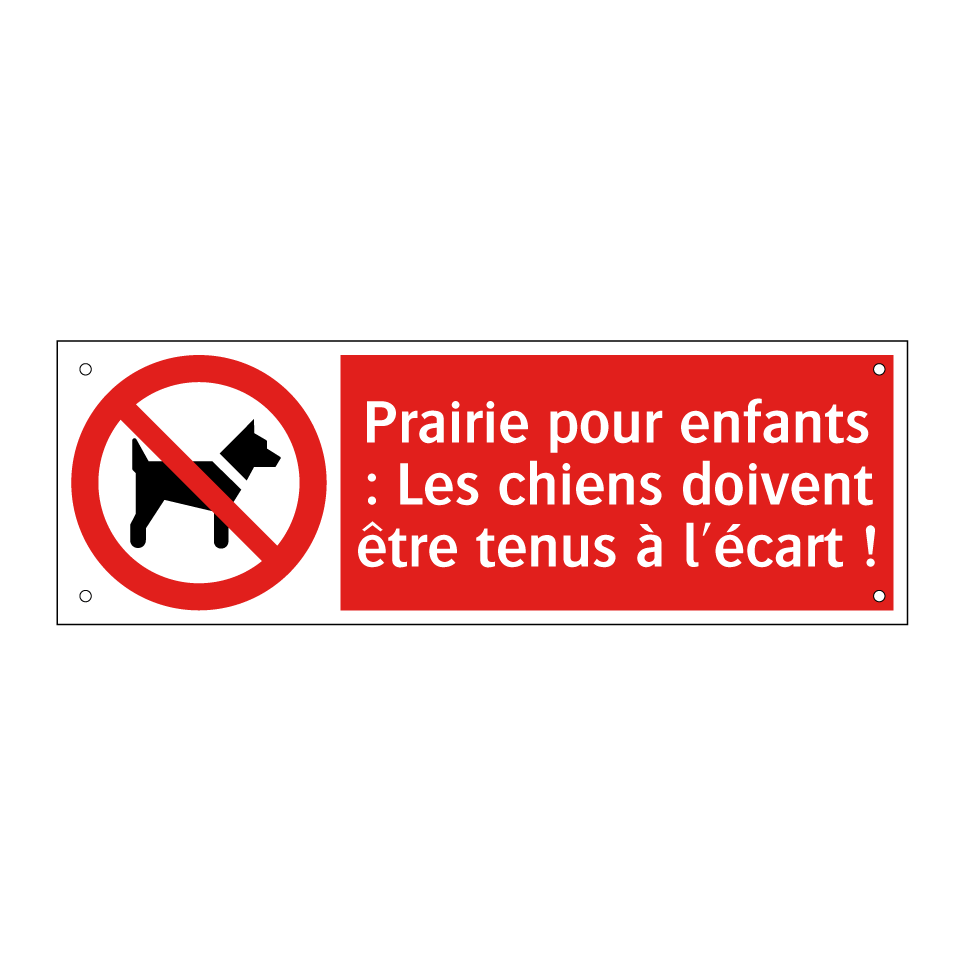 Prairie pour enfants : Les chiens doivent être tenus à l'écart !