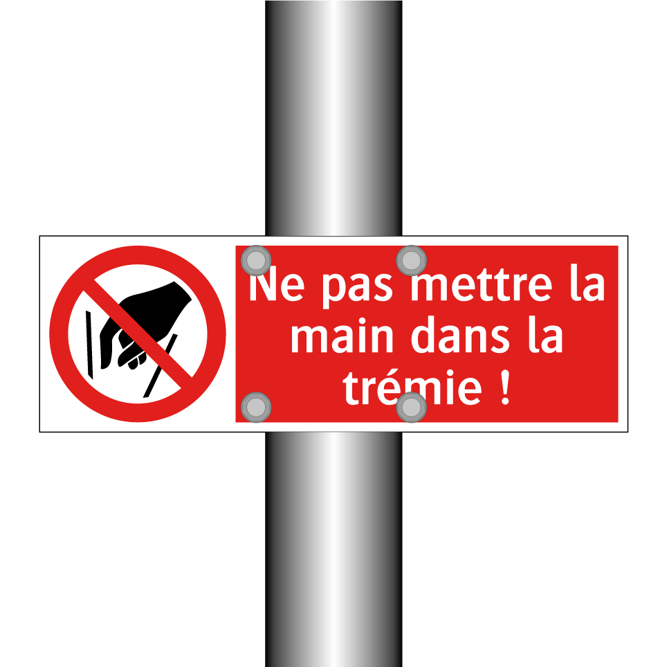 Ne pas mettre la main dans la trémie !