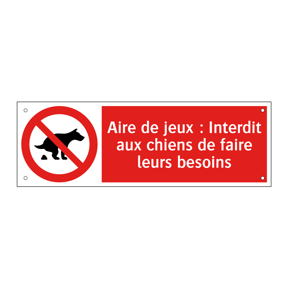 Aire de jeux : Interdit aux chiens de faire leurs besoins