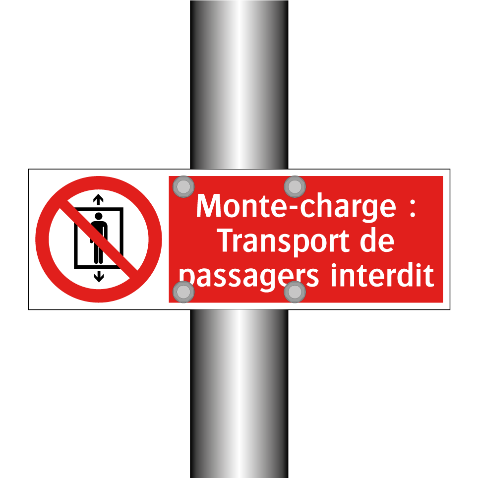 Monte-charge : Transport de passagers interdit