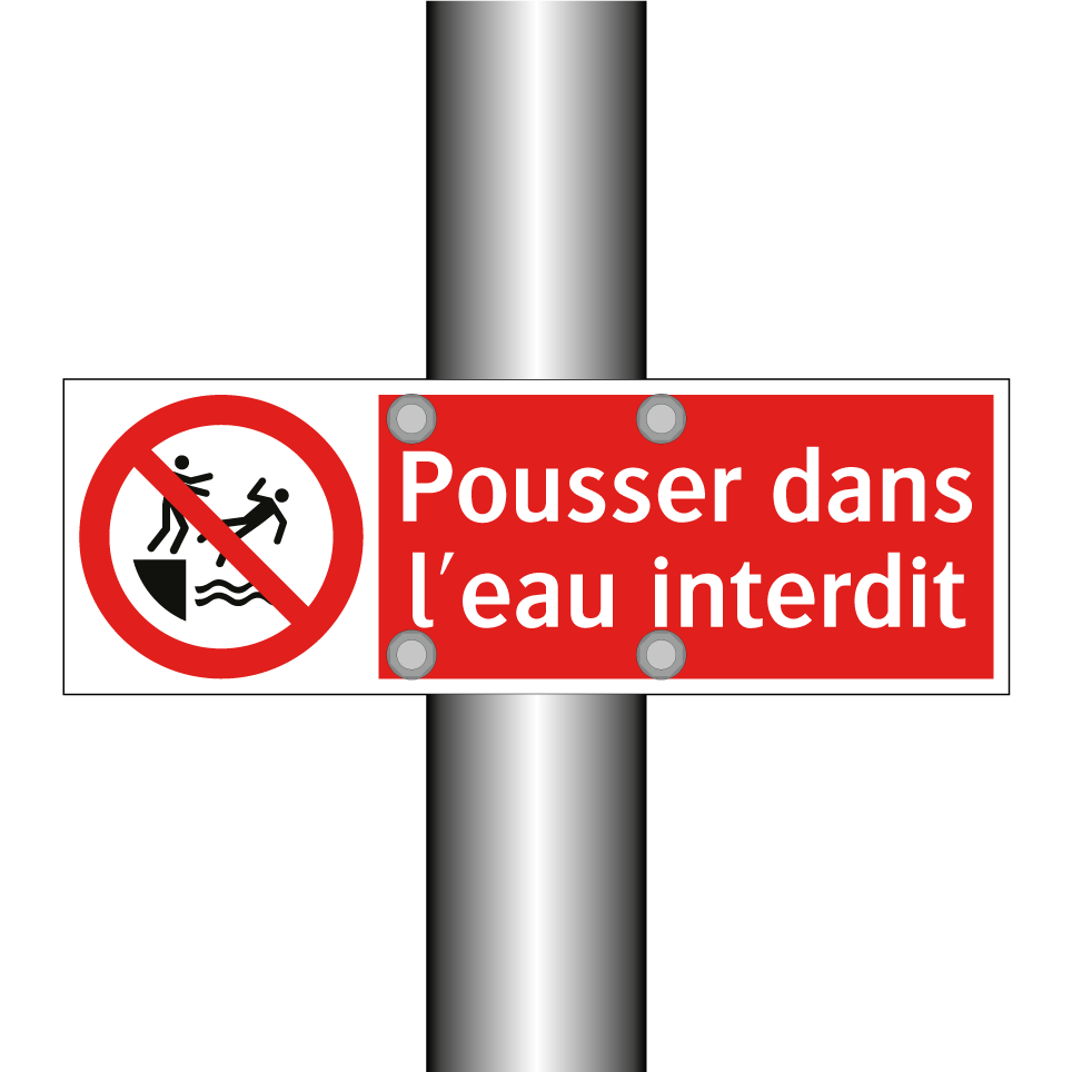 Pousser dans l'eau interdit