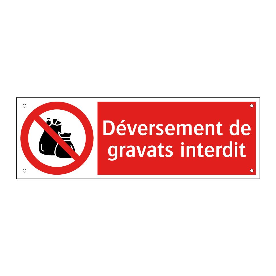 Déversement de gravats interdit