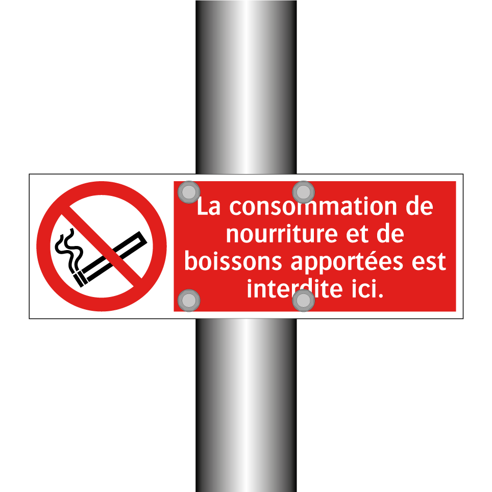 La consommation de nourriture et de boissons apportées est interdite ici.
