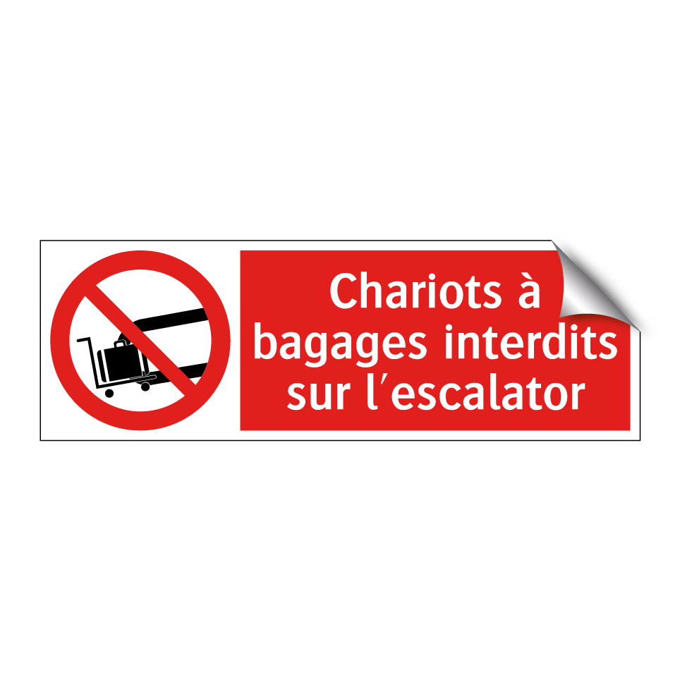 Chariots à bagages interdits sur l'escalator