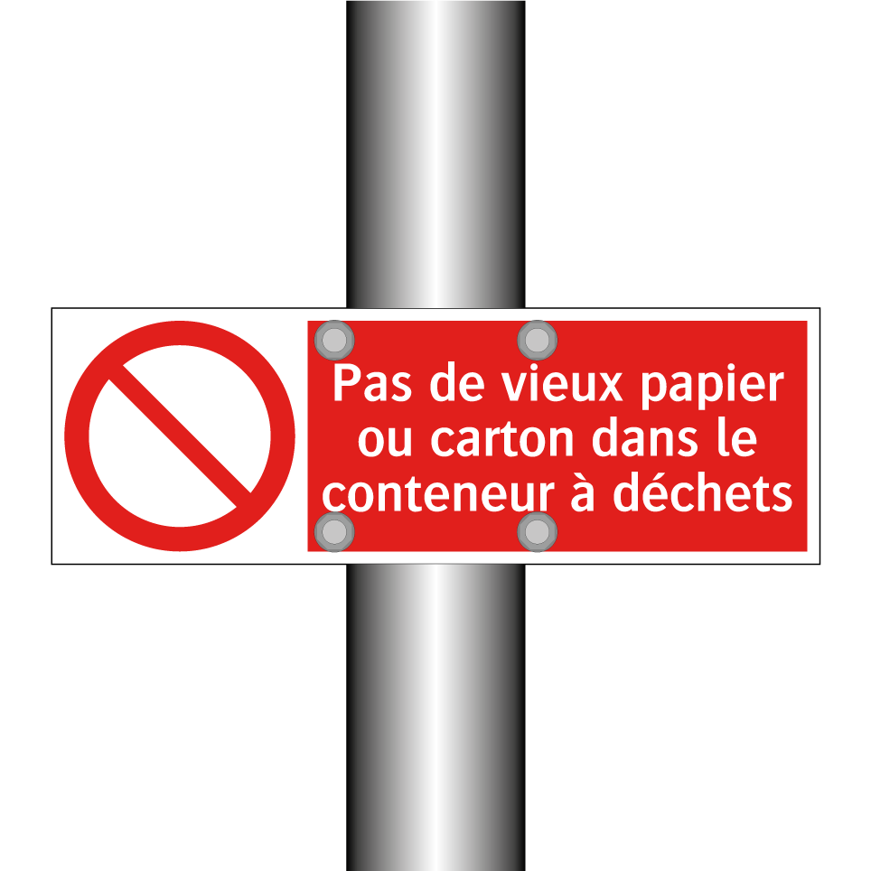 Pas de vieux papier ou carton dans le conteneur à déchets
