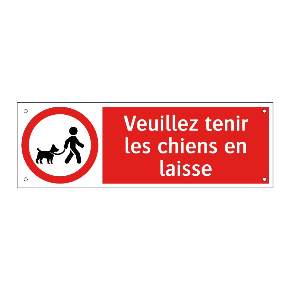 Veuillez tenir les chiens en laisse