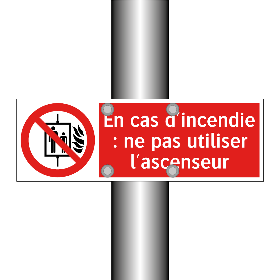 En cas d'incendie : ne pas utiliser l'ascenseur