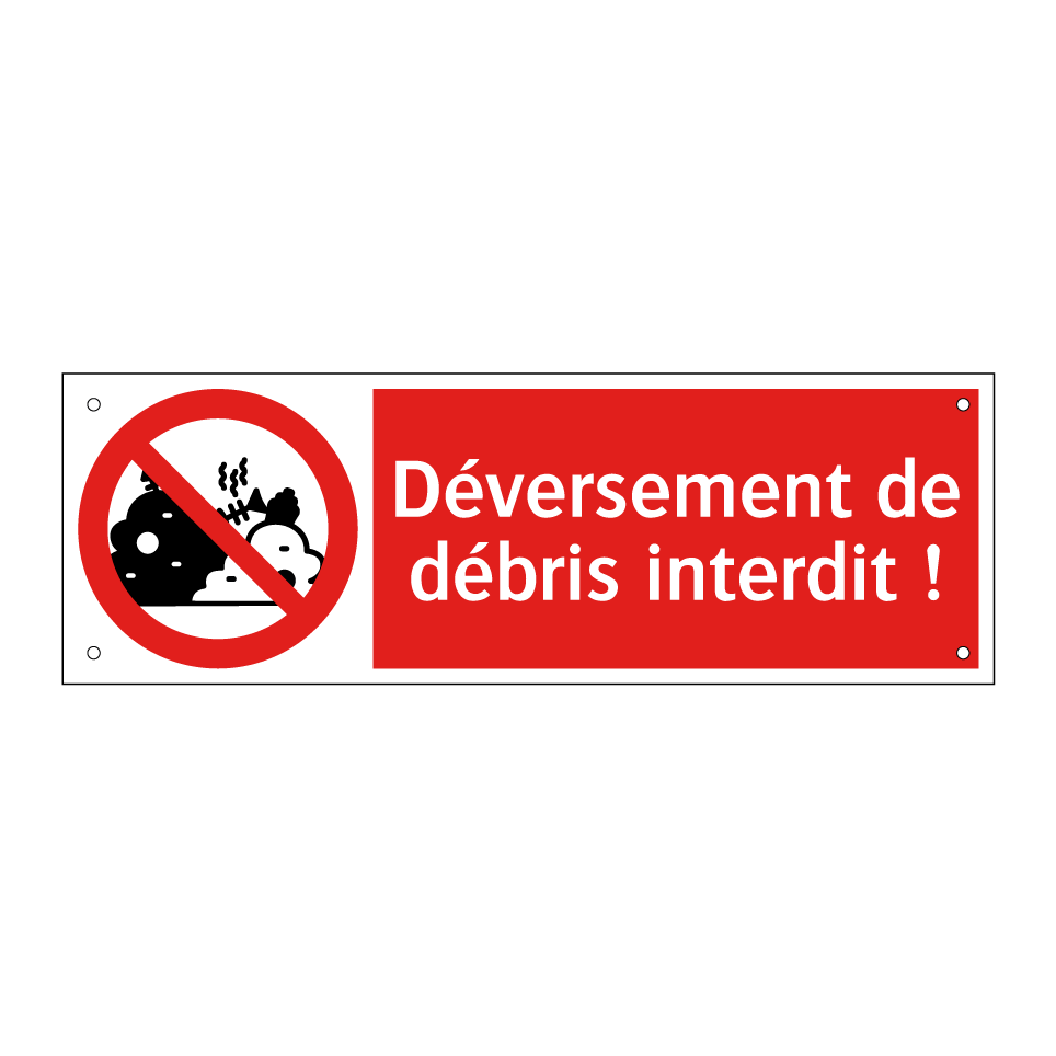 Déversement de débris interdit !